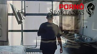 Iara shocks hubby in bathtub with her shaved pussy and tan lines begging for action!