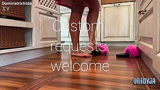 Tattooed Barefoot Toes Slip from Furry into Kitchen Fetish Exposure