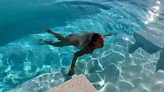 gorgeous monika fox swims naked in pool