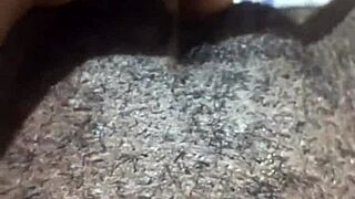 ebony babe spreads wet pussy lips for solo homemade play