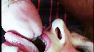 whoa this milf just swallowed that hot sticky load like a pro