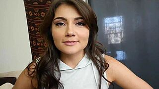 Hot babe guides your handjob into sloppy blowjob