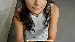 Hot babe guides your handjob into sloppy blowjob