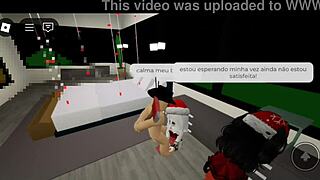 two sexy babes turn roblox brookhaven into wild holiday threesome creampie fest