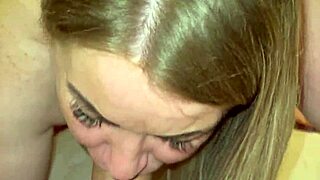 stepmom gags on huge cock deepthroat swallows massive load