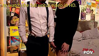 Hot nerdy amateur couple trades sloppy 69 blowjob and pussy licking pov