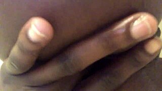 black babe plays with wet pussy and tight asshole in the splashing water