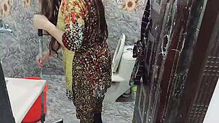 indian maid gets fucked hard in bathroom with dirty hindi talk