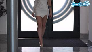 boss in suit rips clothes fucks secretary scissoring wet pussy orgasm