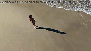 stunning redhead beach walk turns into public tit tease voyeur dream