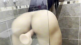 Delicious latina huge ass shower toy masturbation session