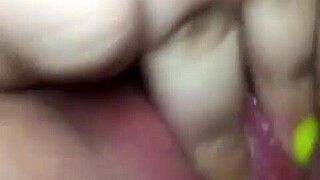 prostitute fingers her wet pussy craving rough client sex