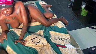 Hot Ebony Beauty Fingers Gaping Pussy To Squirting Climax