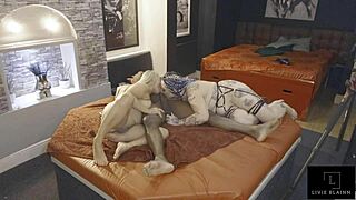 tattooed milf eva may and livie blainn share big black cock in steamy ffm threeway