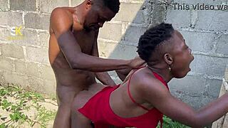 Skinny student bends over for quick outdoor doggy sex