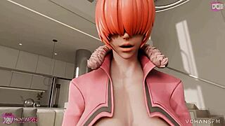 Shermie's heaving tits squeeze monster cock pov