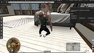 Nerd girl struts sexy in second life