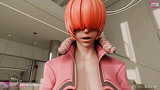 Shermie's heaving tits squeeze monster cock pov