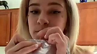 Blonde big tits teen teases topless on webcam shaking juicy ass curves.