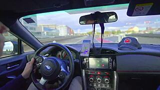 flashing dare turns into taxi masturbation promo fun