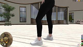 Nerd girl struts sexy in second life