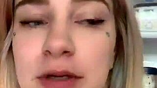 Blonde big tits teen teases topless on webcam shaking juicy ass curves.