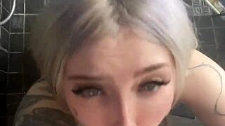 damn, peeping hardcore pov blowjob as blonde gets rough shower fucked cowgirl deepthroat creampie