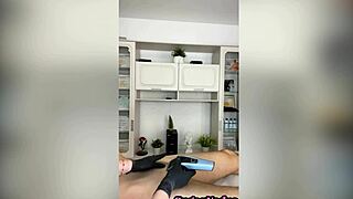 hey sugarnadya waxes this fat horny client's dick