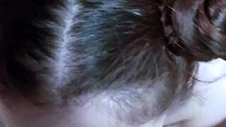 pov cute glasses milf in buns deepthroats balls licks gets facial throatpie