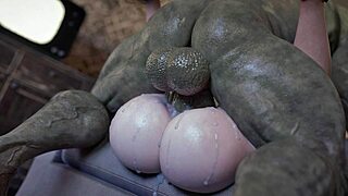 ellie challenges the raging monster cock head-on