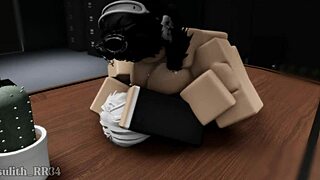 Office Tease Submits After Long Wait For Bent Over Cowgirl Creampie