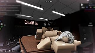 Office Tease Submits After Long Wait For Bent Over Cowgirl Creampie