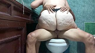 fucking this hot stockings-clad beauty bent over in the shower doggystyle