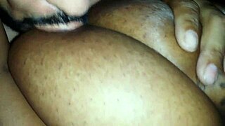 Can lucky fat BBW's huge black nipples handle greedy sucking?