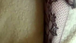 waking up to hot cum splashing my sexy milf ass in stockings feels amazing