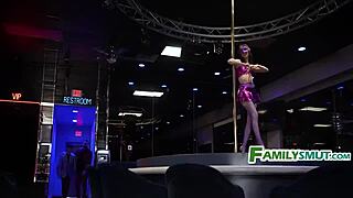 Petite stripper's taboo first time tease
