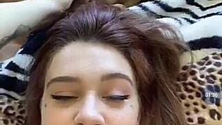 sexy topless teen webcam babe flaunts big tits and huge ass solo