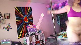 Cute tattooed nympho milf stripteases teases twerks wet pussy ass on webcam