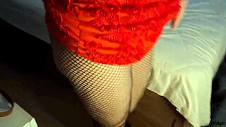 Latina Flashes Big Tits in Bedroom Workout Dress Try-On