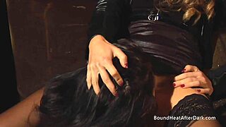 Tied Lesbian Slave Watches Mistress Get Licked to Orgasm