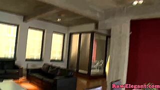 the interracial eurobabe bends over in thong for bbc assdrilling