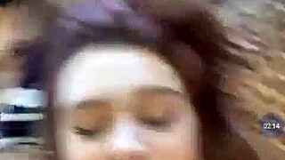 sexy topless teen webcam babe flaunts big tits and huge ass solo