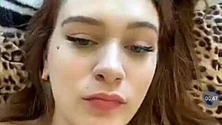 sexy topless teen webcam babe flaunts big tits and huge ass solo