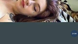 sexy topless teen webcam babe flaunts big tits and huge ass solo