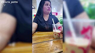 Big natural tits drip milk in the heat