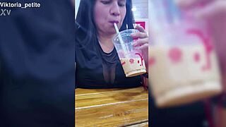 Big natural tits drip milk in the heat