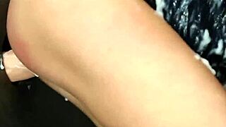 Solo euro babe fucked hard by gloryhole bukkake cock