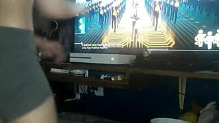 check out this perfect body teen shaking her wet pussy and perky tits on just dance