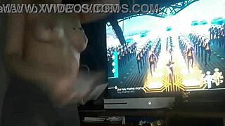 check out this perfect body teen shaking her wet pussy and perky tits on just dance