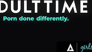 Ruby Moon and Selina Bentz scissor furiously during detention nearly caught outdoors!